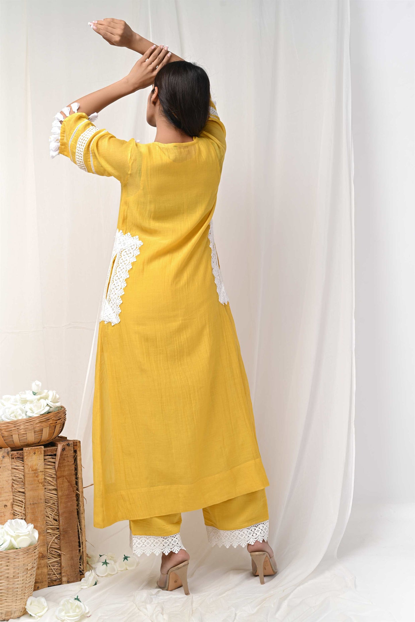 Yellow Side Pocket 2 Pc Set