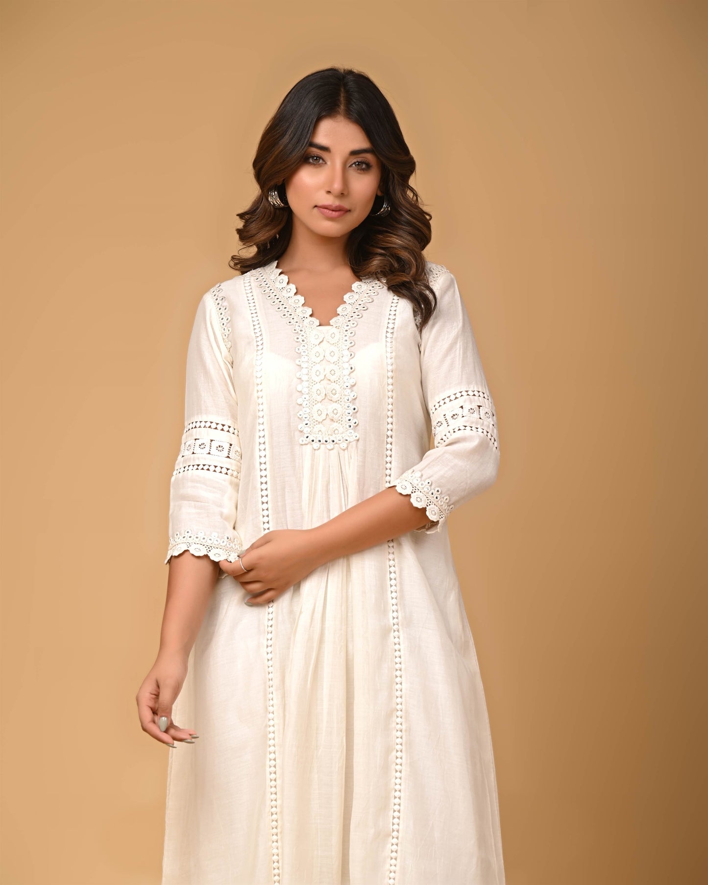 Pearl white Kurta Pant set