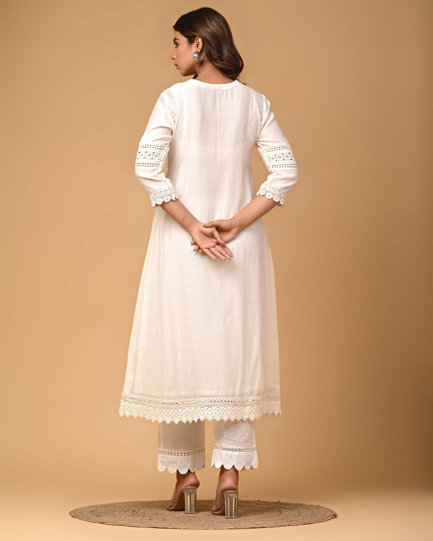 Pearl white Kurta Pant set