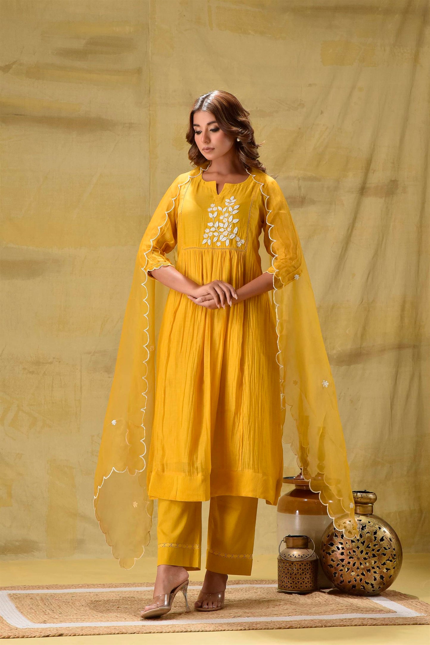 Ambar- Deep Gold Suit set