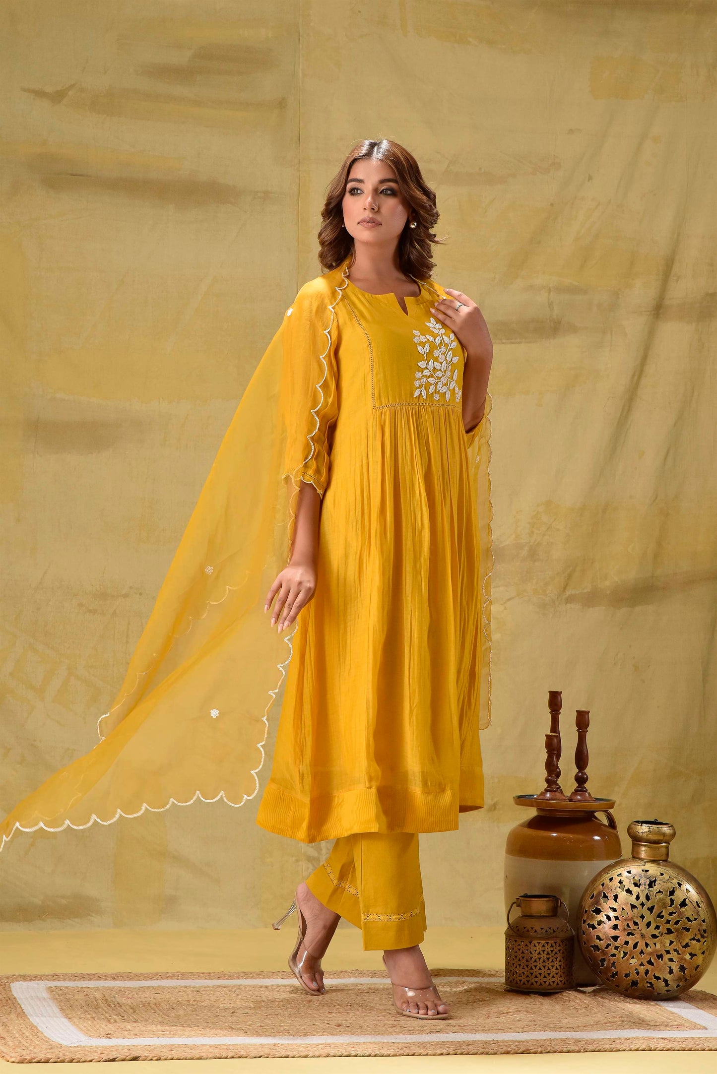 Ambar- Deep Gold Suit set