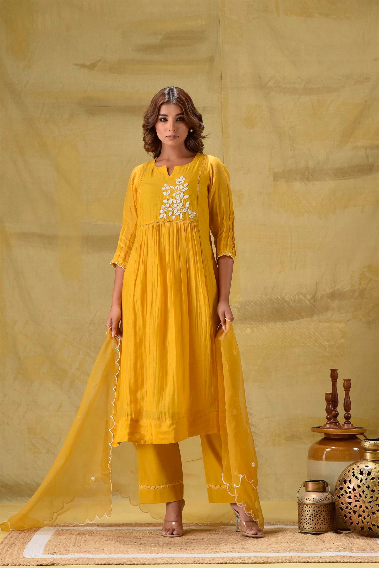 Ambar- Deep Gold Suit set