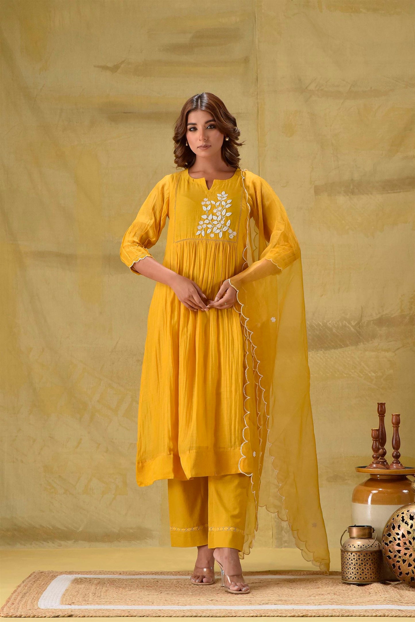 Ambar- Deep Gold Suit set