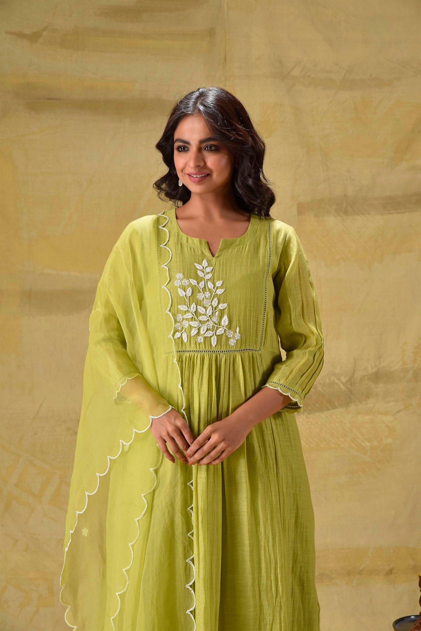 Ambar- Lime Green Suit set