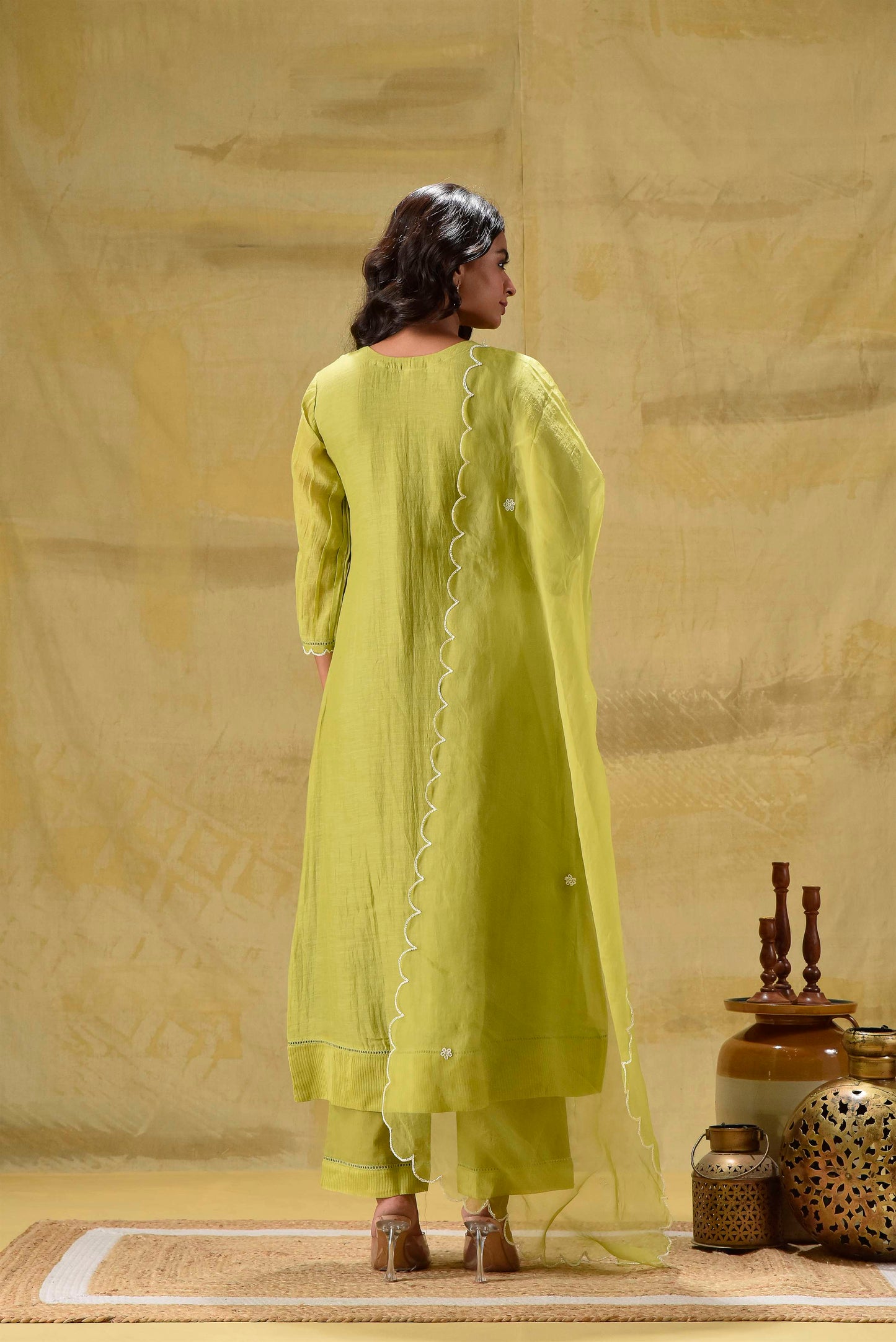 Ambar- Lime Green Suit set