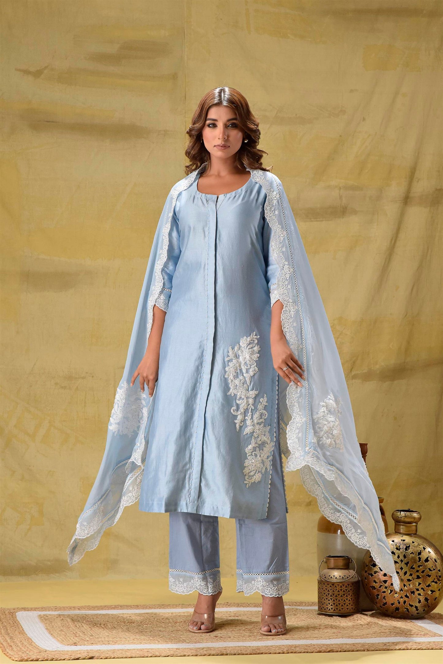 Farheen- Powder Blue suit Set
