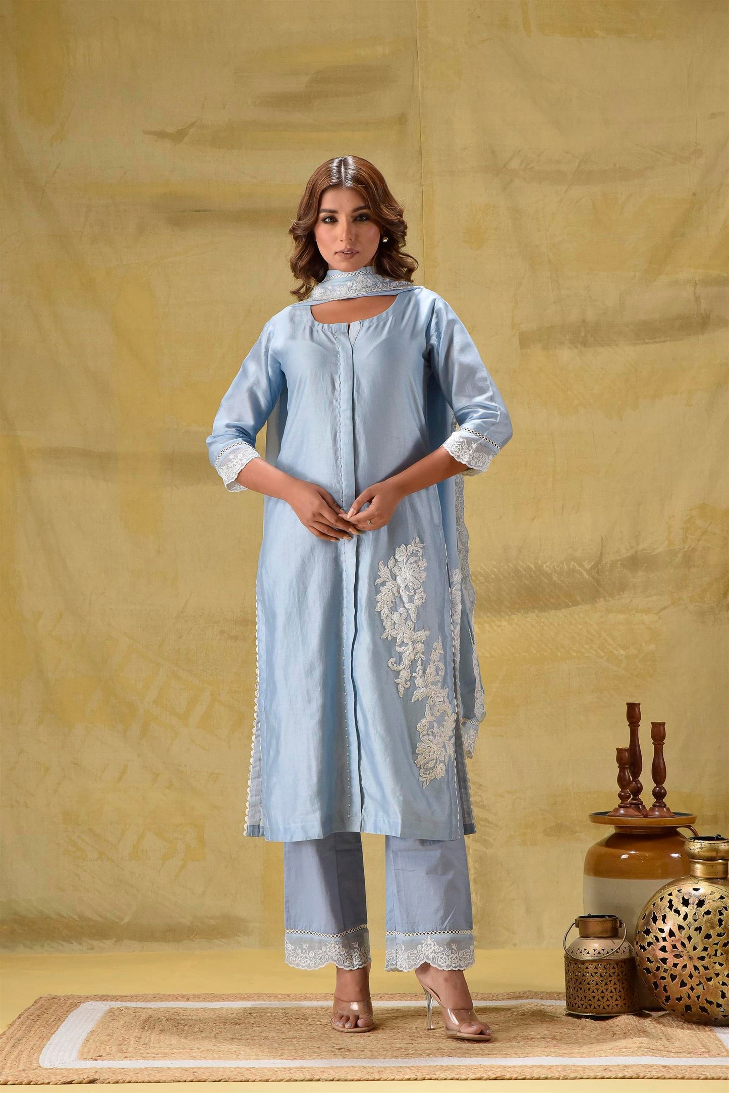 Farheen- Powder Blue suit Set