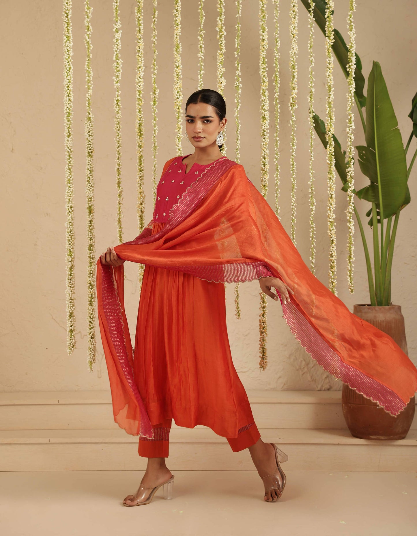 Orange / Rani Gota Patti Suit Set
