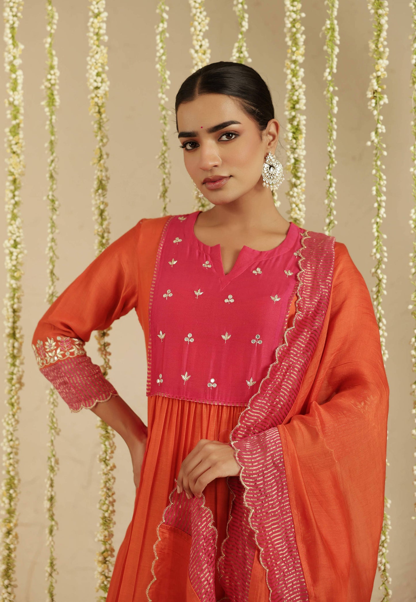 Orange / Rani Gota Patti Suit Set