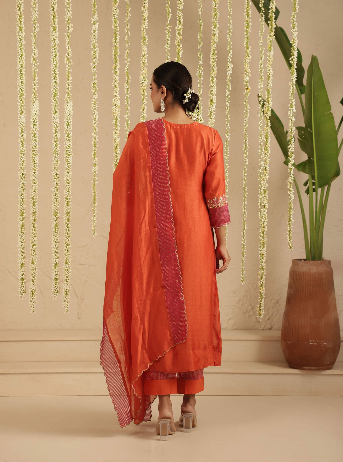 Orange / Rani Gota Patti Suit Set