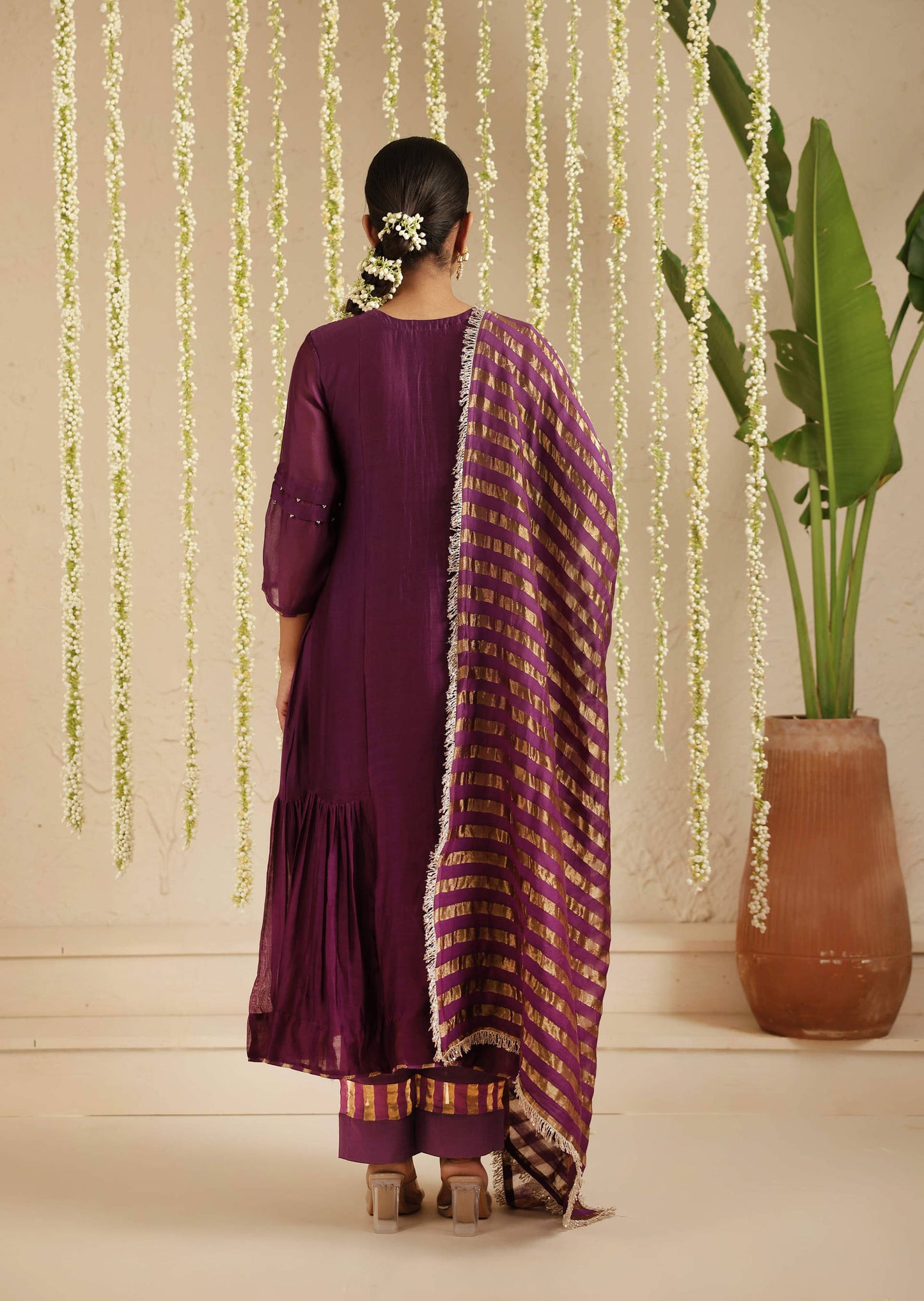 Purple Tier Anarkali