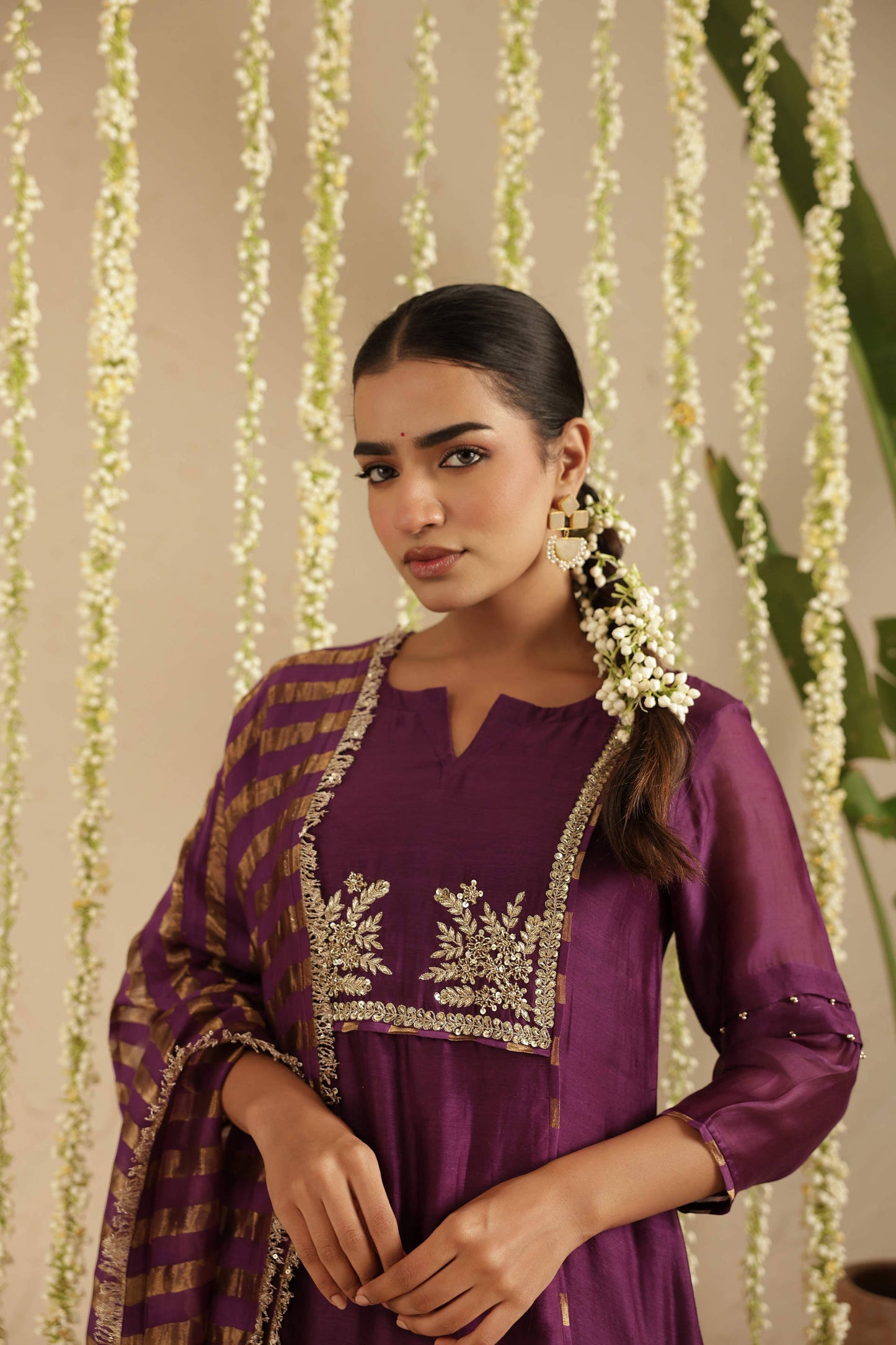 Purple Tier Anarkali