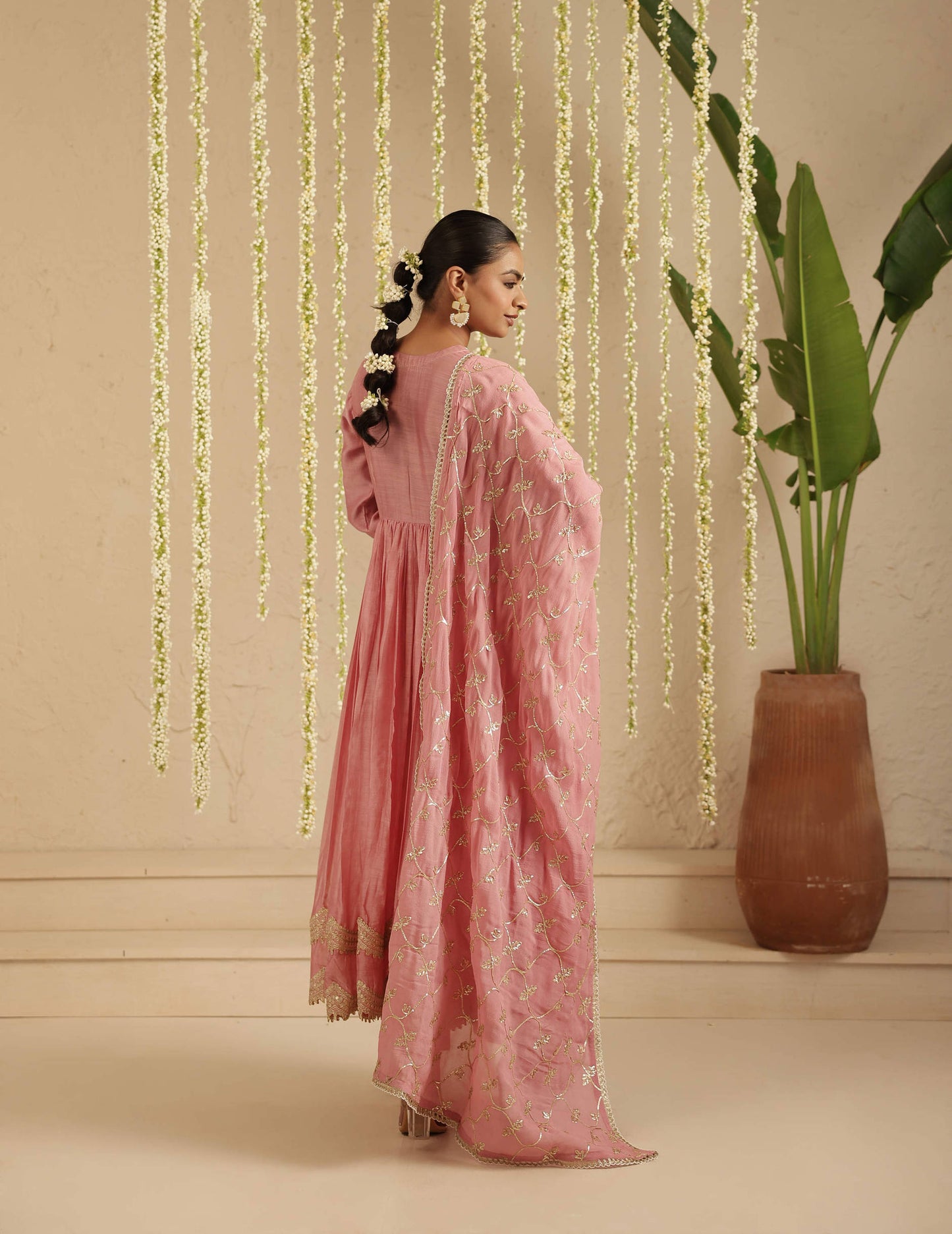 Dusty Pink Green Anarkali