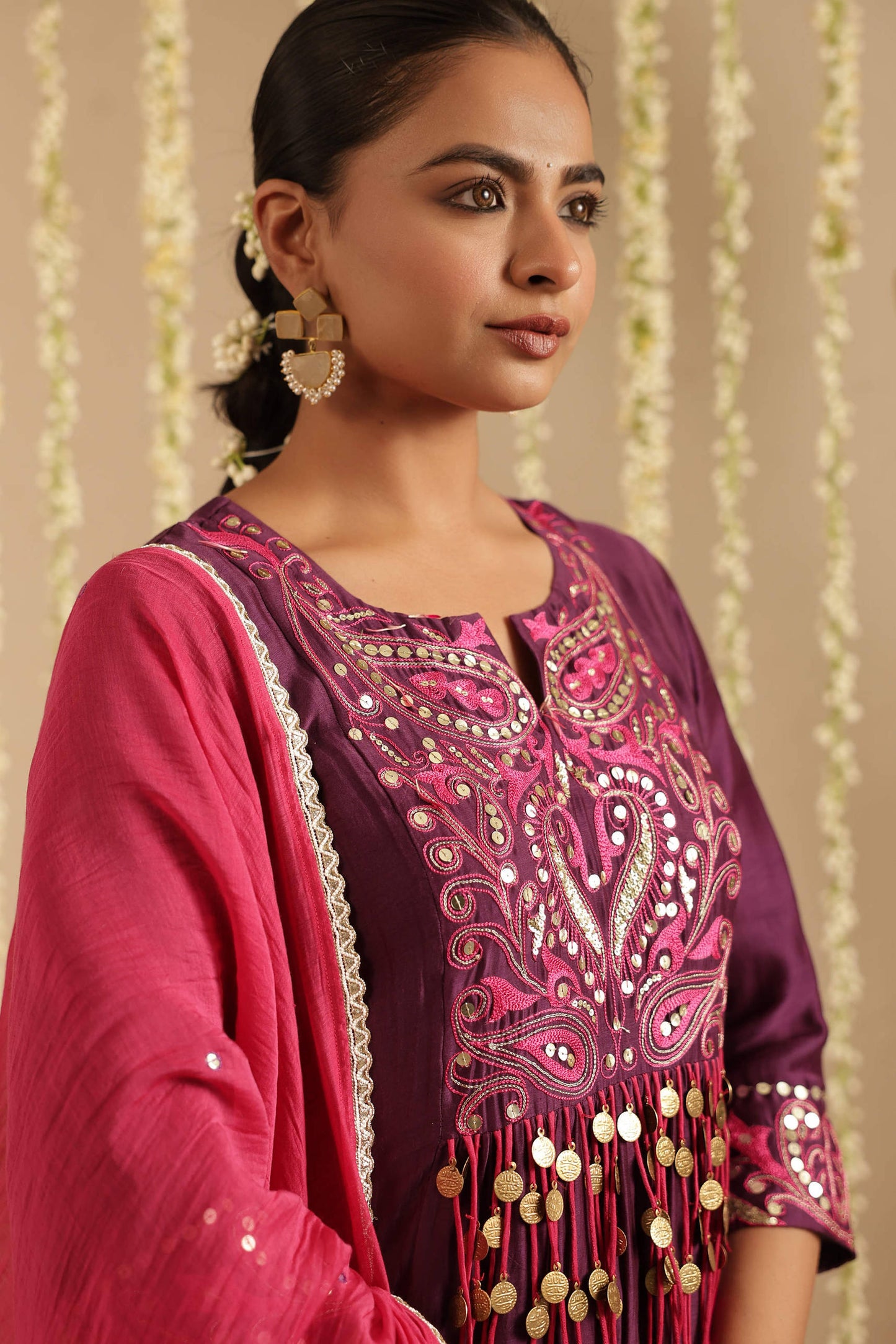 Purple and Hot Pink Tassel Set