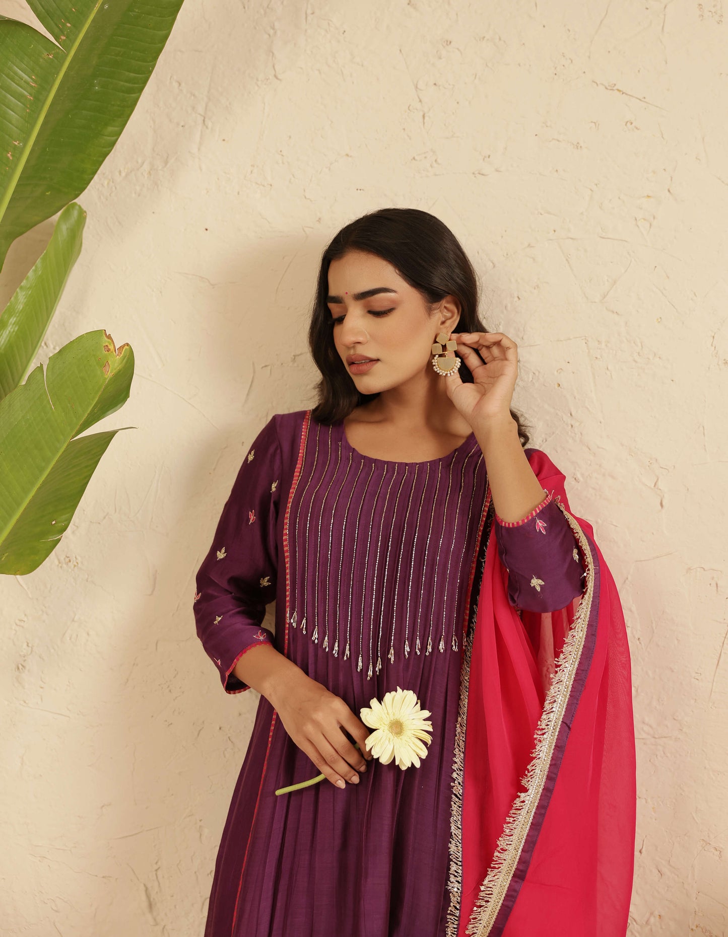Purple Cut Daana Tassel suit set