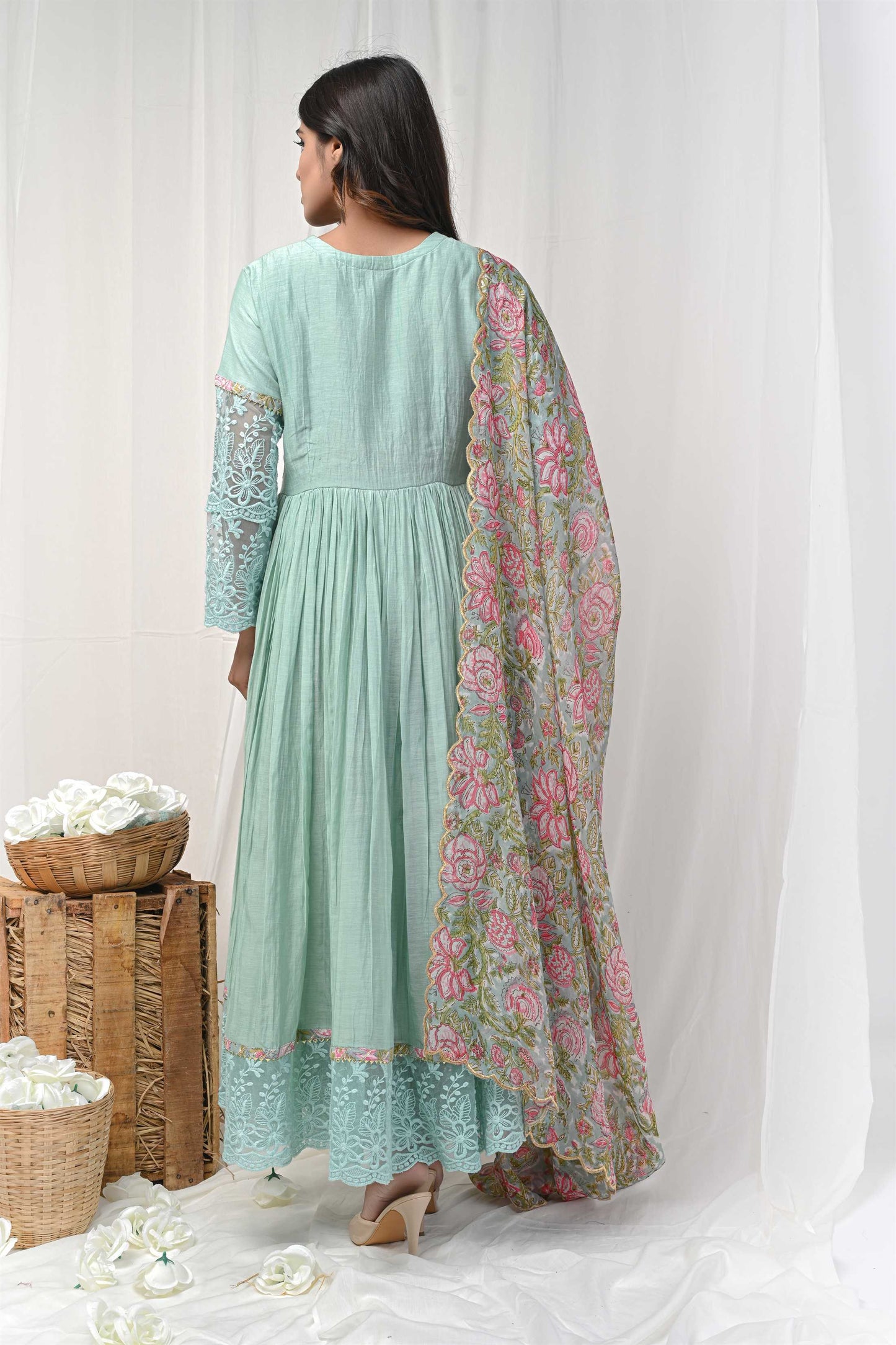 Dusty Green  Lace Anarkali