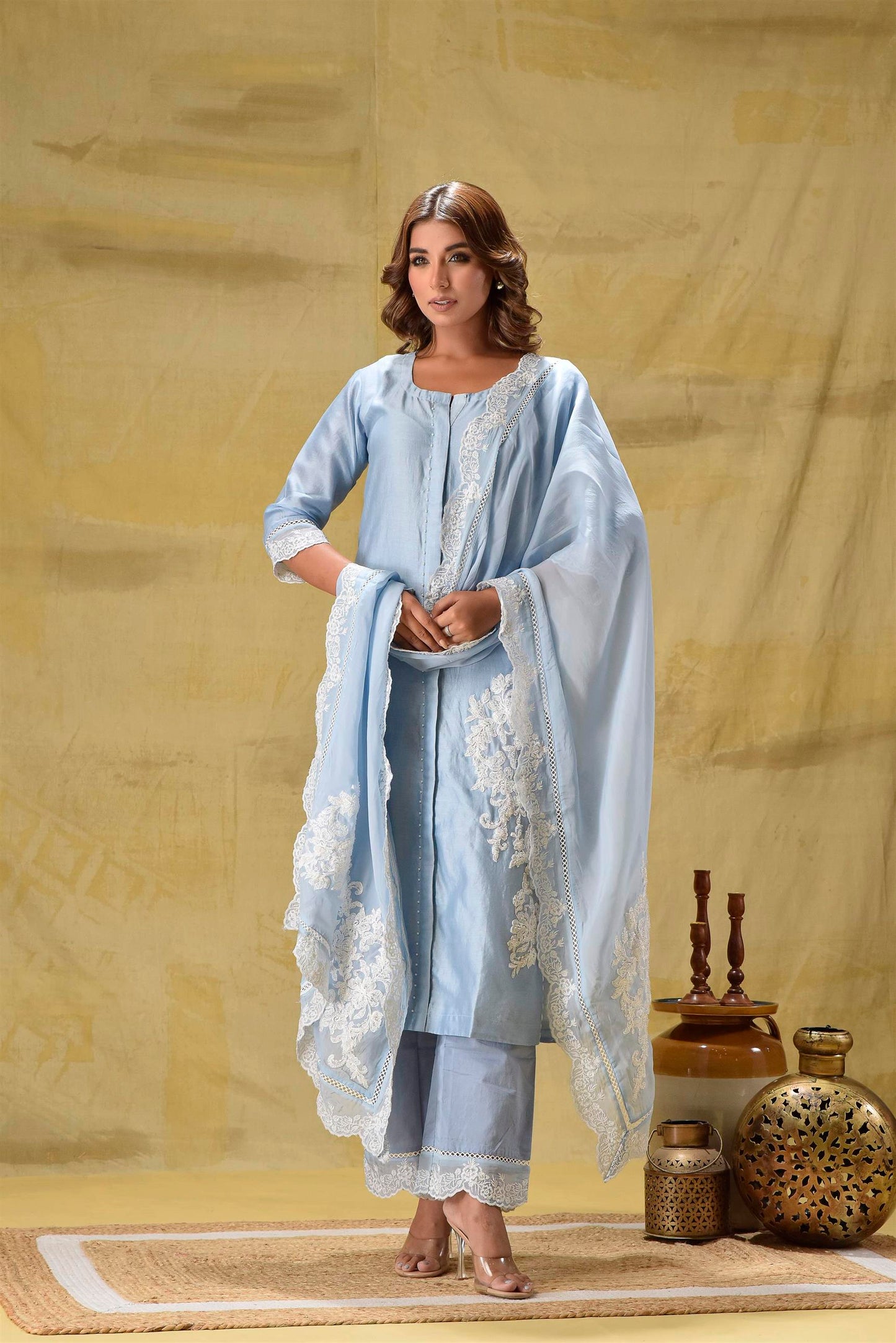 Farheen- Powder Blue suit Set