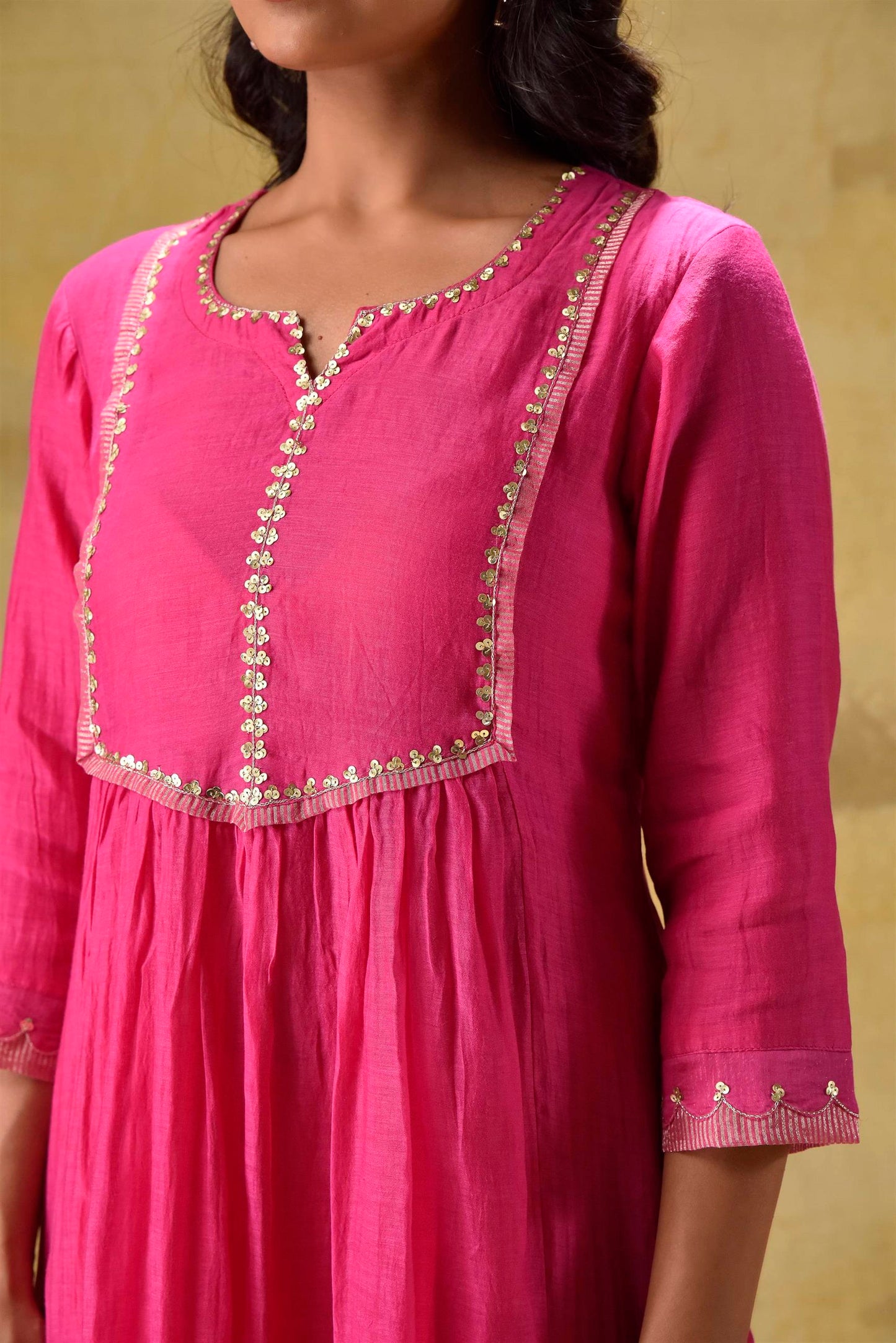 Hot Pink Suit with Tissue Zari Pants