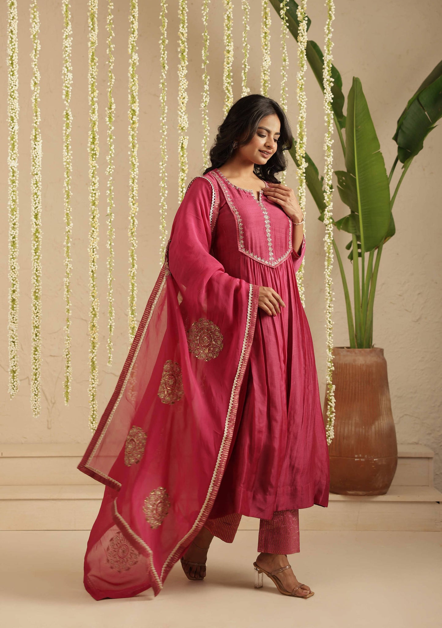 Deep magenta Sequence Suit Set