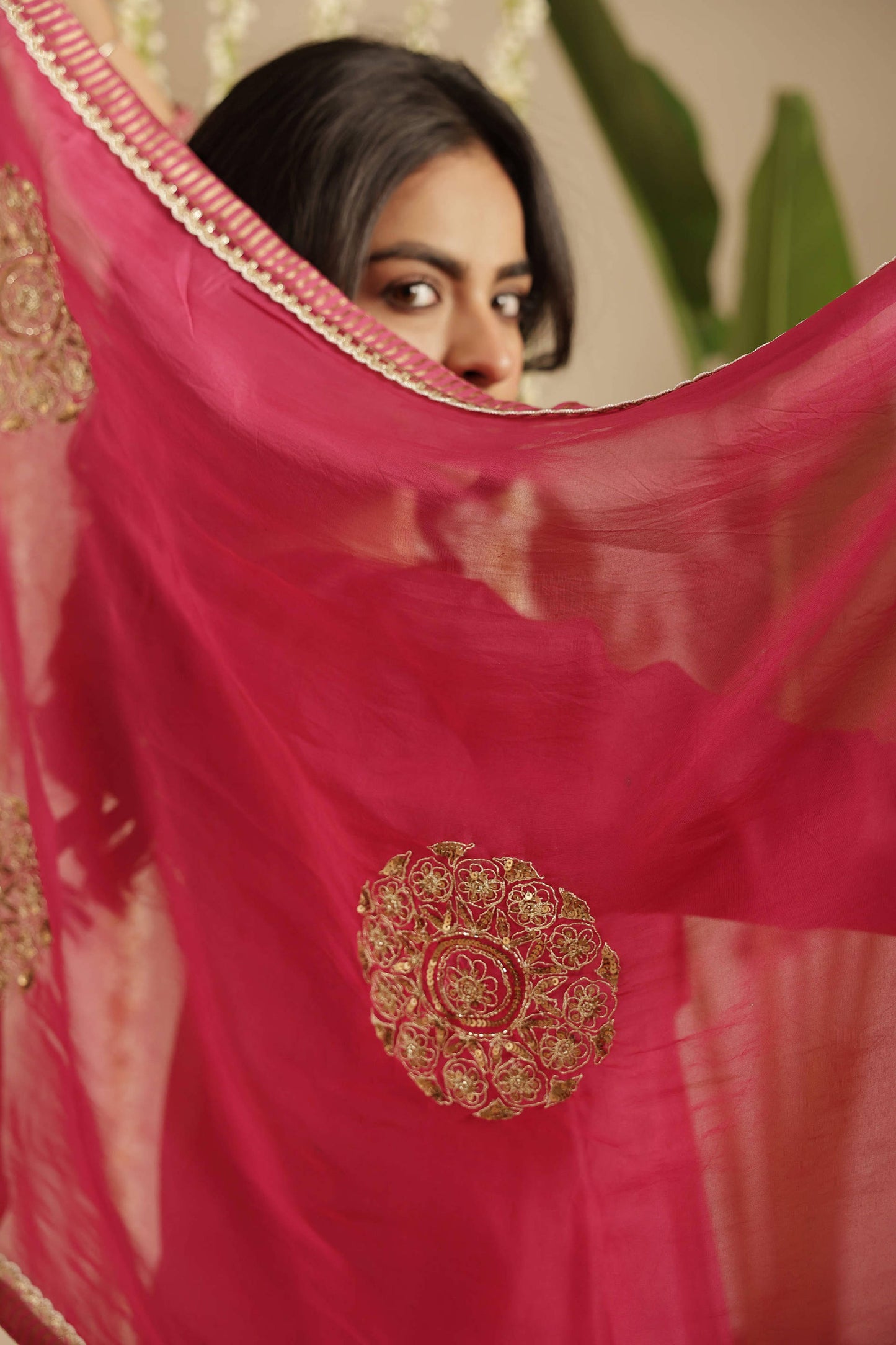 Deep magenta Sequence Suit Set