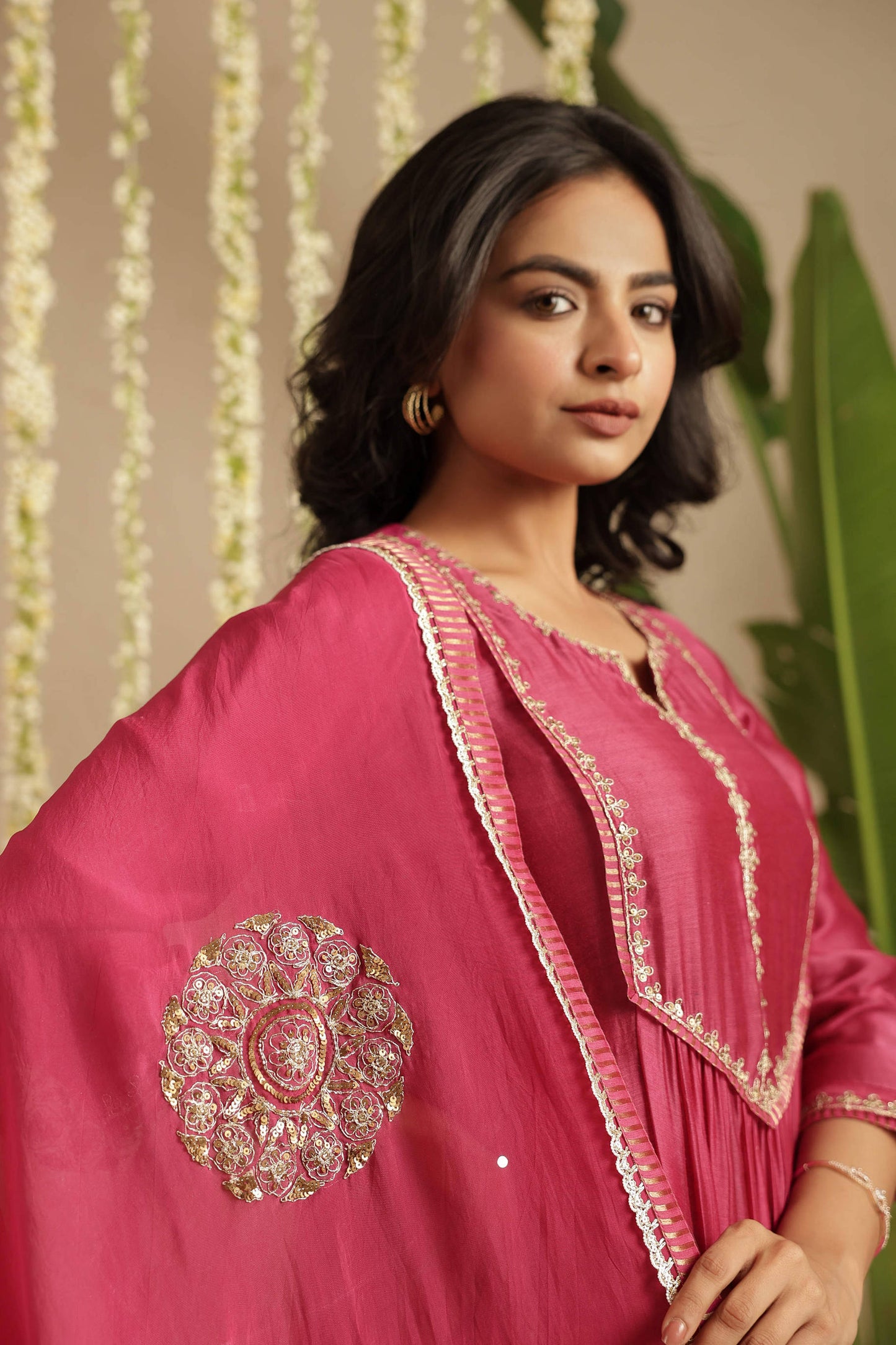 Deep magenta Sequence Suit Set