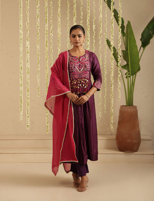 Purple and Hot Pink Tassel Set