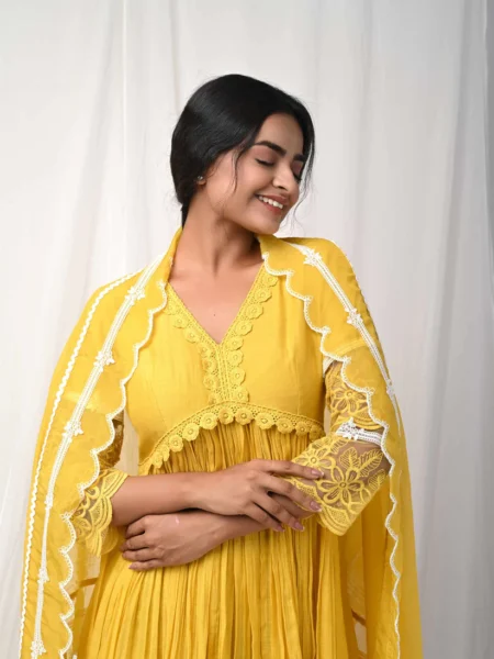 Yellow Lace Anarkali