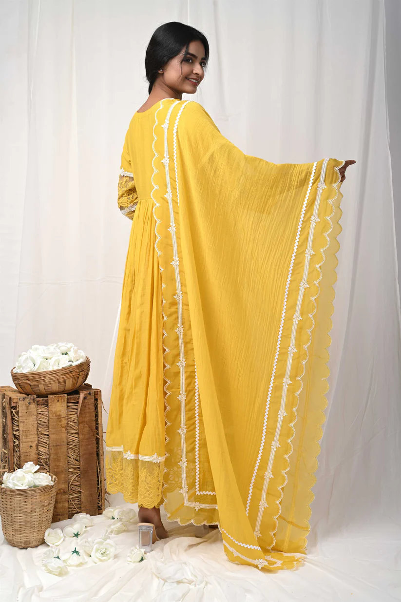 Yellow Lace Anarkali