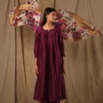 Gulabik Purple Pintucks Suit Set