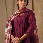 Gulabik Purple Pintucks Suit Set