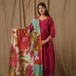 Gulabik Deep Magenta Pintucks Suit Set