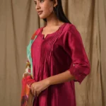Gulabik Deep Magenta Pintucks Suit Set
