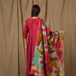 Gulabik Deep Magenta Pintucks Suit Set