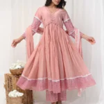 Dusty Peach Lace Anarkali