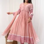 Dusty Peach Lace Anarkali