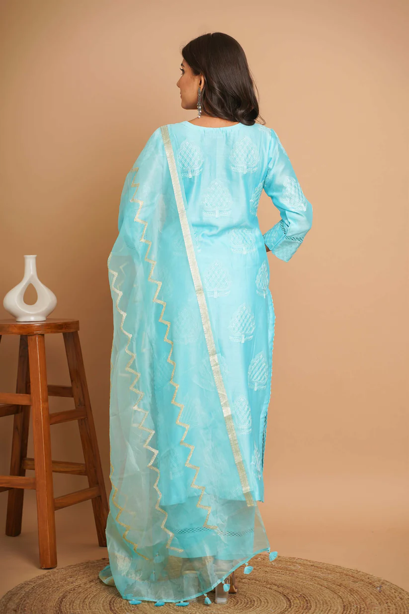 Gulabik Turquoise Suit Set