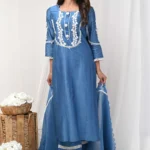 Gulabik Cobalt Blue Back Button Suit Set