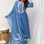 Gulabik Cobalt Blue Back Button Suit Set
