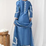 Gulabik Cobalt Blue Back Button Suit Set