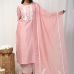 Gulabik Dusty Peach Back Button Suit Set