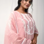 Gulabik Dusty Peach Back Button Suit Set