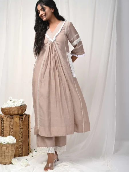 Gulabik Beige Side Pocket 2 Pc Set