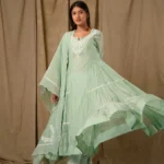 Dusty Green Side Tier Anarkali