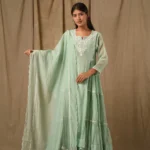 Dusty Green Side Tier Anarkali
