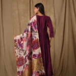 Purple Anarkali With Digitally Printed Dupatta
