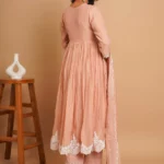 Dusty Peach Button Anarkali