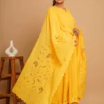 Gulabik Yellow Net Applique Suit Set