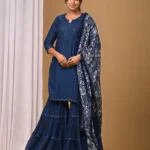 Gulabik Navy Blue Garara Set