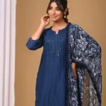 Gulabik Navy Blue Garara Set