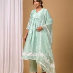 Gulabik Dusty Green Front Gather Suit Set